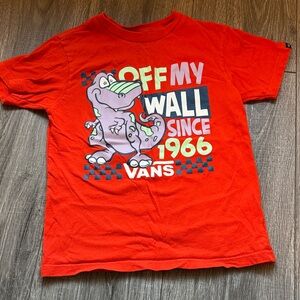 Vans Kids Red 'Off The Wall' Dinosaur Tee